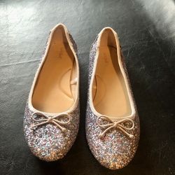 Girls Glitter Flats Size 5