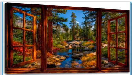 Canvas Wall Art, Mountain Forest Wall Decor