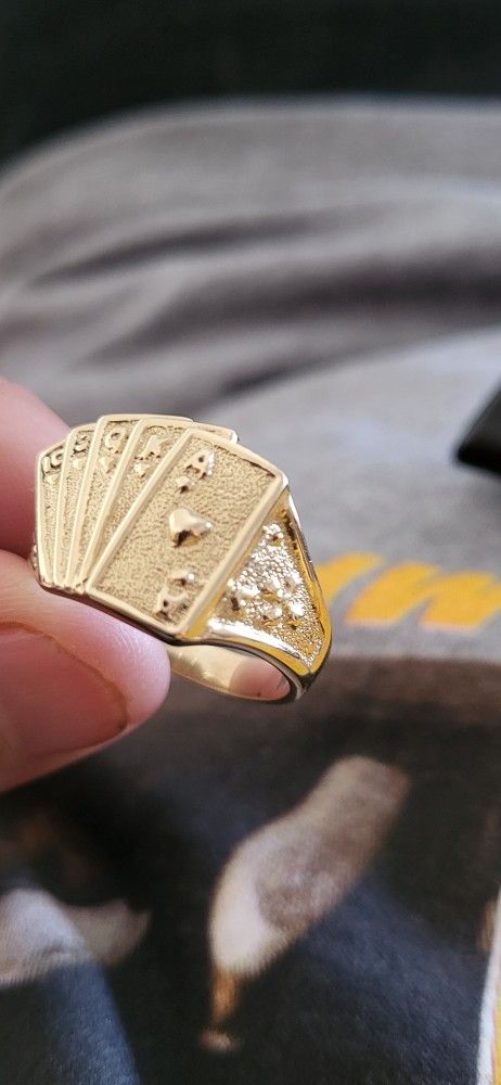14k Solid Gold Poker Ring