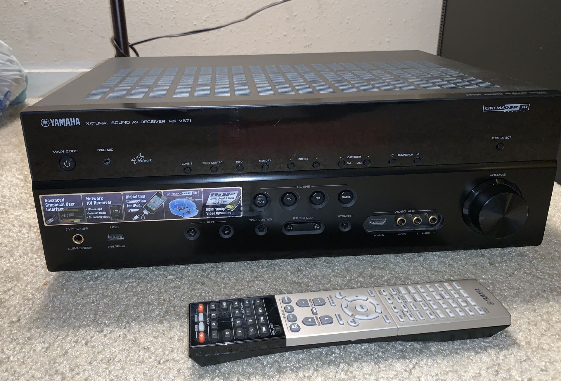 Yamaha RXV671 Natural Sound AV receiver for Sale in Orlando, FL OfferUp