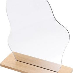 Small Tabletop Vanity Mirror – Wood Base – $5