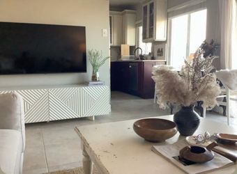 West Elm White Geometric Media Console