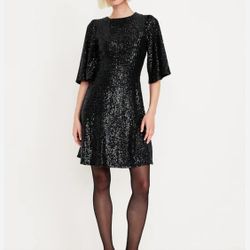 New Old Navy Black Sequin Mini Dress