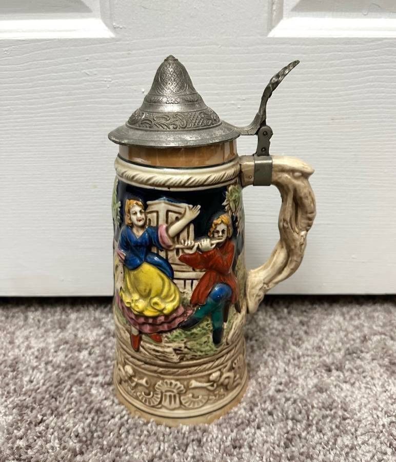 Vintage KW German Working Musical Hand Painted Beer Stein Toyo Japan