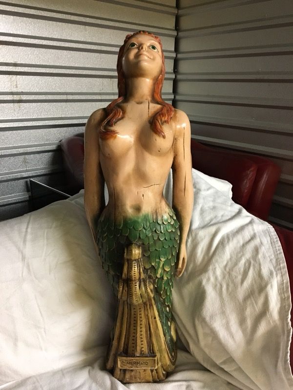 Authentic Vintage Alfco NY Mermaid Figurehead Soren Maiden Nautical Coastal Tiki Surf