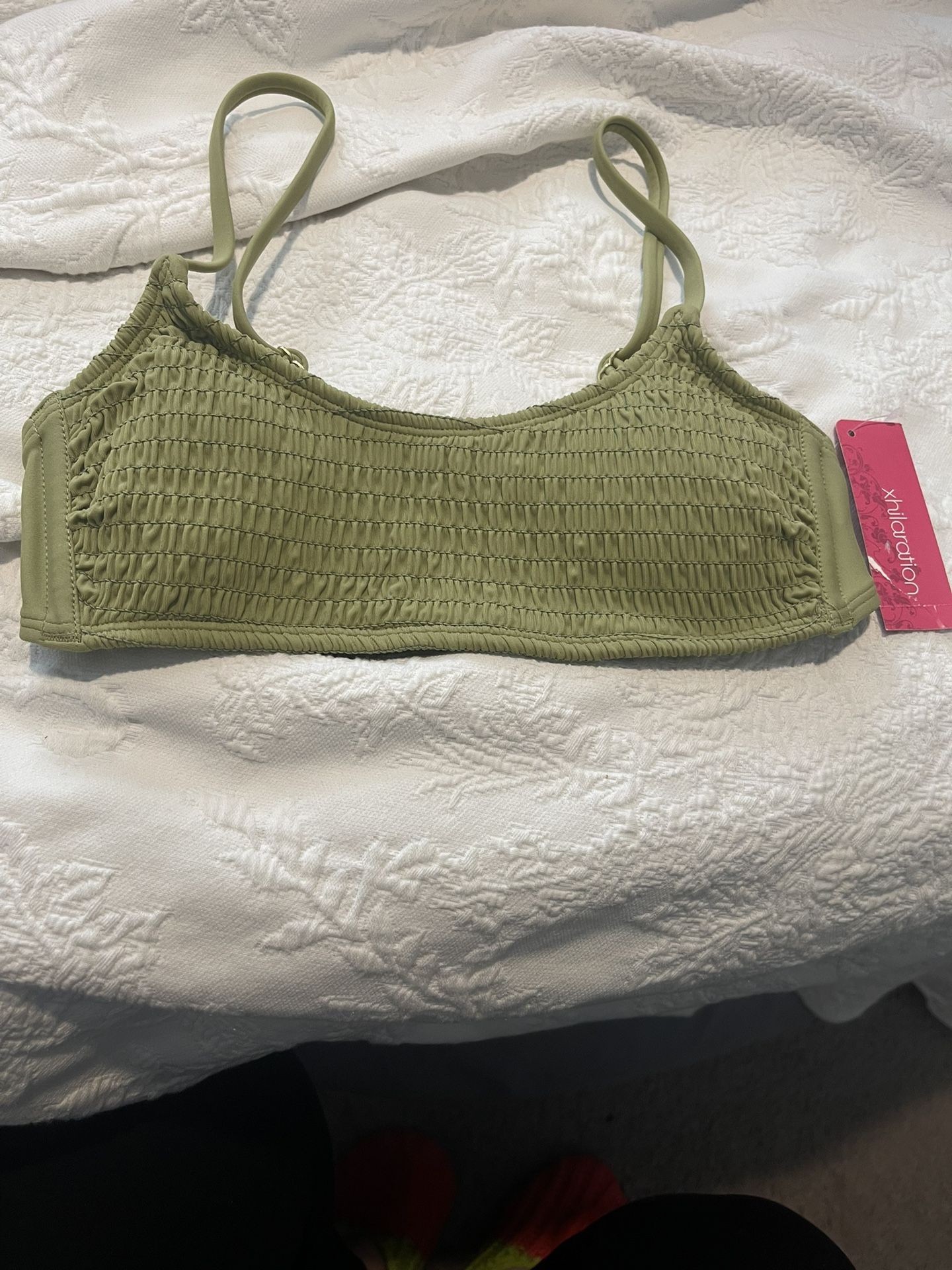 NWT Xhilaration Olive Green Padded Bikini Top