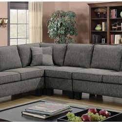 Brand New Grey Transitional Style Sectional Sofa