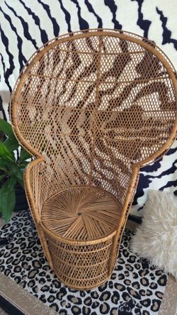Vintage  Peacock Rattan Chair