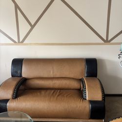 Three Piece Leather And Faux Croc Set