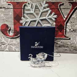 Swarovski Christmas Ornament Sleigh Rhodium