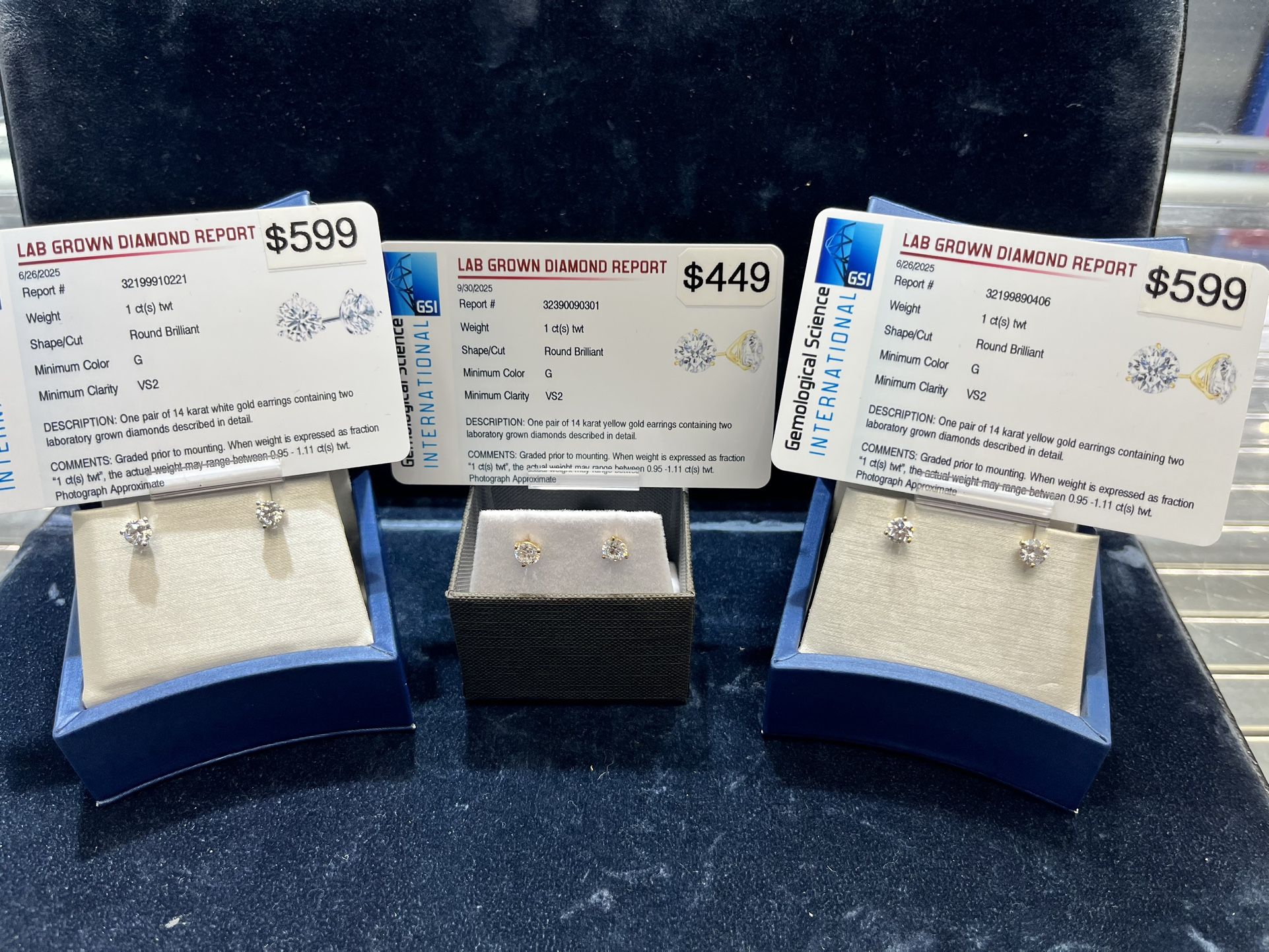 Lab Diamond Stud Earrings 14k