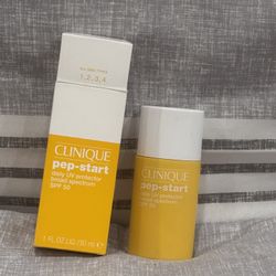 CLINIQUE Pep-Start Daily UV Protector Face Sunscreen SPF 50 1oz/30ml New, never been used or tested