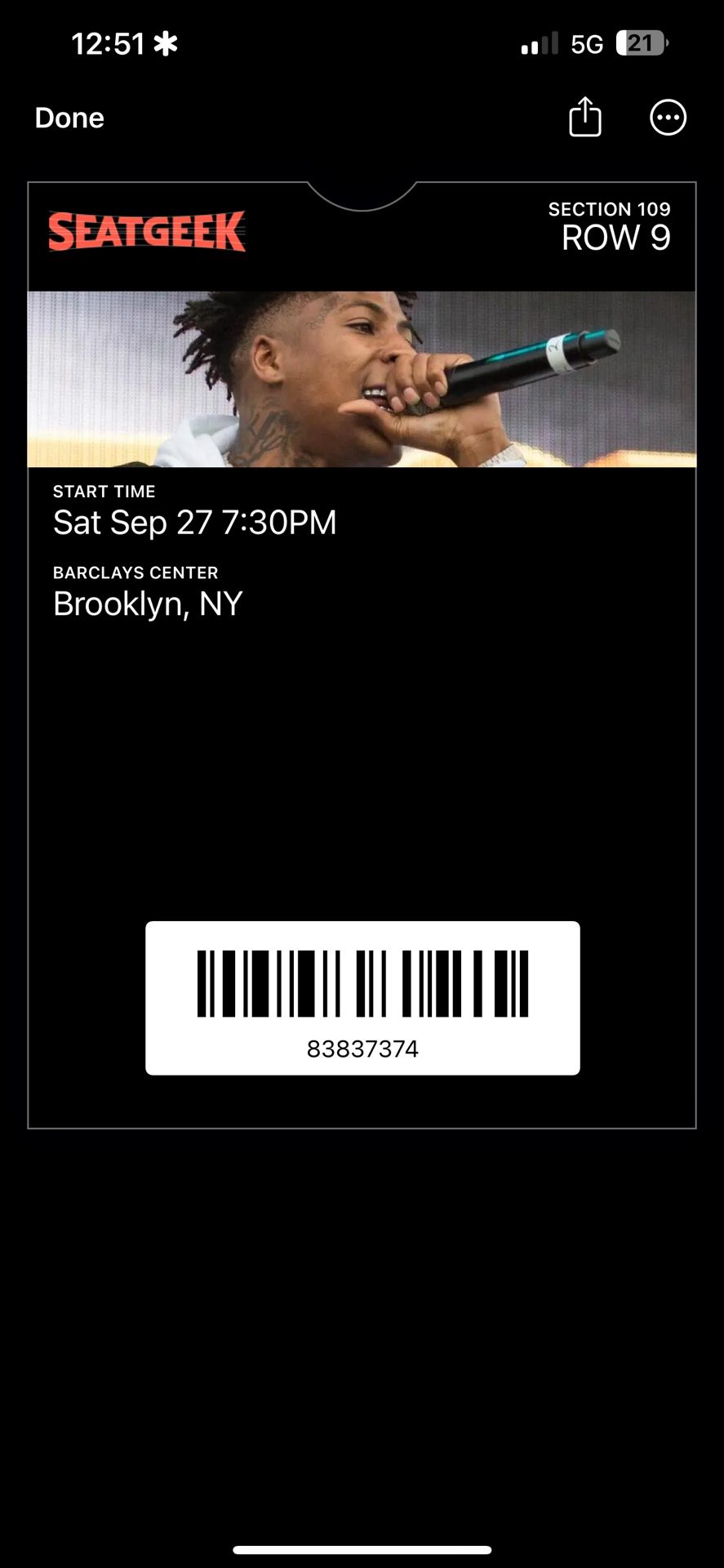 Row 9 Young boy Tickets