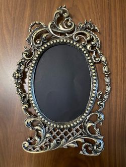 VINTAGE Ornate Cast Pewter Picture/Mirror Frame