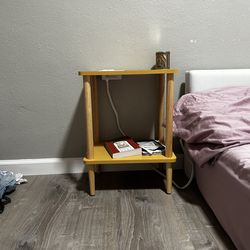 End table with charger and outlet