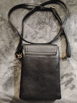 Black Leather Crossbody Mini Bag