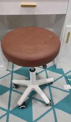 Comfortable Barstool Round Roller Stool Beauty Salon Medical Adjustable Lift Swivel Chair Rolling