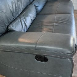 Weston Light Gray Lthr/vinyl Reclining Sofa
