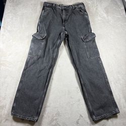 Levi's SilverTab Relaxed Loose Men’s 32x30 Black Baggy Skater Cargo Jeans #3687