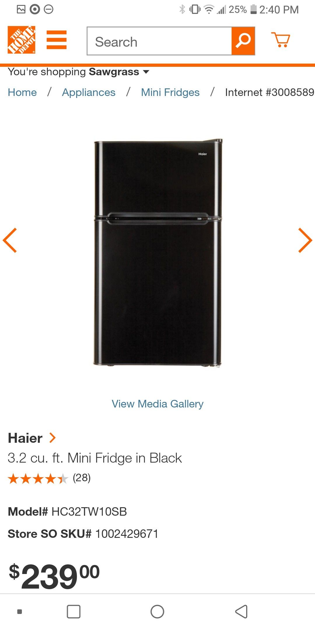 Haier Mini Fridge 3.2 with 2 doors