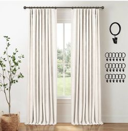 New INOVADAY 100% Blackout Curtains for Bedroom Black Out Curtains W50×L84 These cream window curtains add soft, neutral elegance to any room. The lig