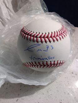 Autographed Baseball with #73 Inscription