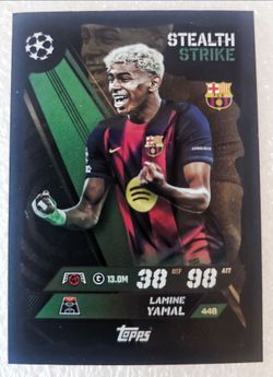 2025–26 Topps Match Attax Lamine Yamal Stealth Strike #448 – FC Barcelona