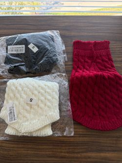 3 Adorable Cable-Knit Dog Sweaters – Size Small – NEW!