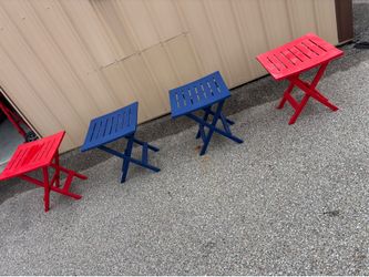 Set of 4-Folding Plastic Side Tables