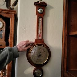 Vintage Large Thermometer Wood Glass Front Perfect 150 Or Close Offer