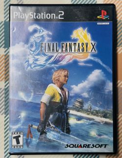 Final Fantasy X (PlayStation 2, 2001) Black Label With Case Tested/Works D297