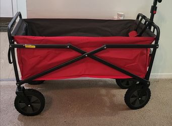 4 WHEELED CAR COLLAPSIBLE FOLDING WAGON ( RED & BLACK)