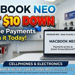 Apple MacBook Neo 2026-13 inch with A18 Pro Chip , 8GB Memory 256GB SSD - On Payments with just $10 Down