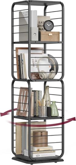 VASAGLE 4-Tier Rotating Vinyl Rack