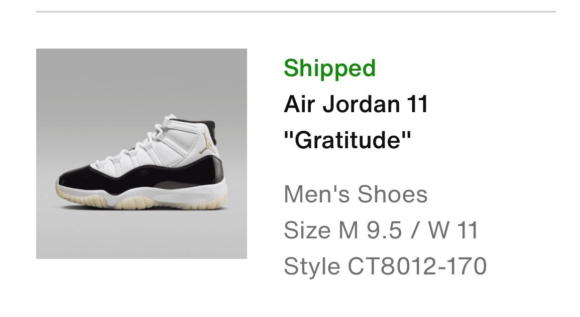 Jordan 11 Gratitude Size 9.5