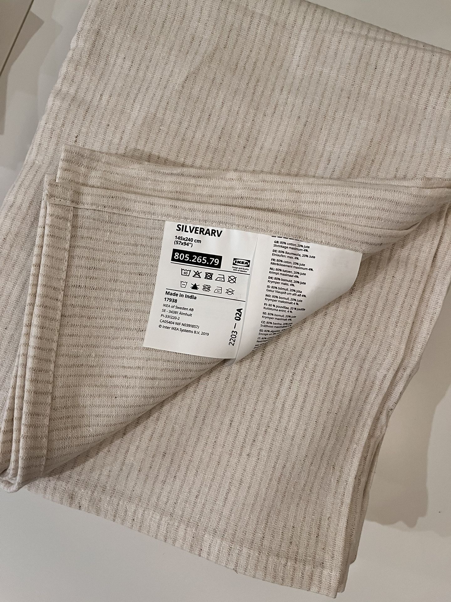 IKEA /new/ SILVERARV tablecloth, beige, 57×94"