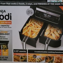 Ninja Foodi Dual Zone 2 Basket Air Fryer- New