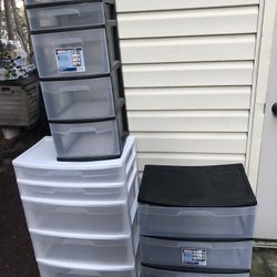 3 Storage Plastic Drawers 