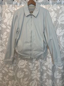 Calvin Klein Men's Cream Beige Lightweight Harrington Zip Jacket Size Large