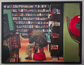 Large Gerard Boersma painting with black frame
