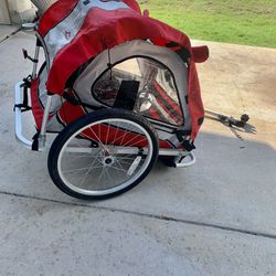 2-Seat Kid Bicycle Trailer with Windows and Canopy Coupler Attachment/ Dreamers Design/