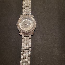 TechTechno Pave #7341 Men's Quartz Watch w/Stainless Steel Back