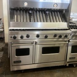 VIKING 48”WIDE GAS RANGE STOVE AND VIKING 48”WODE RANGE HOOD