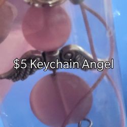 Pink Angel Keychain 