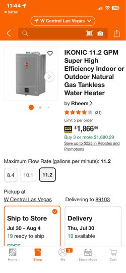 Rheem gas tankless water heater