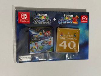 Super Mario Galaxy Pin Set – Edición Conmemorativa 40th Anniversary, Nuevo y Sellado