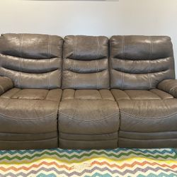 Free - Reclining Sofa And Metal bed frame with mattress