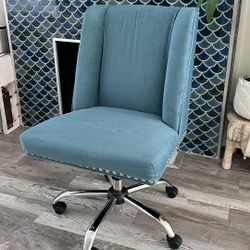Teal Blue Swivel Rotating Desk Chair