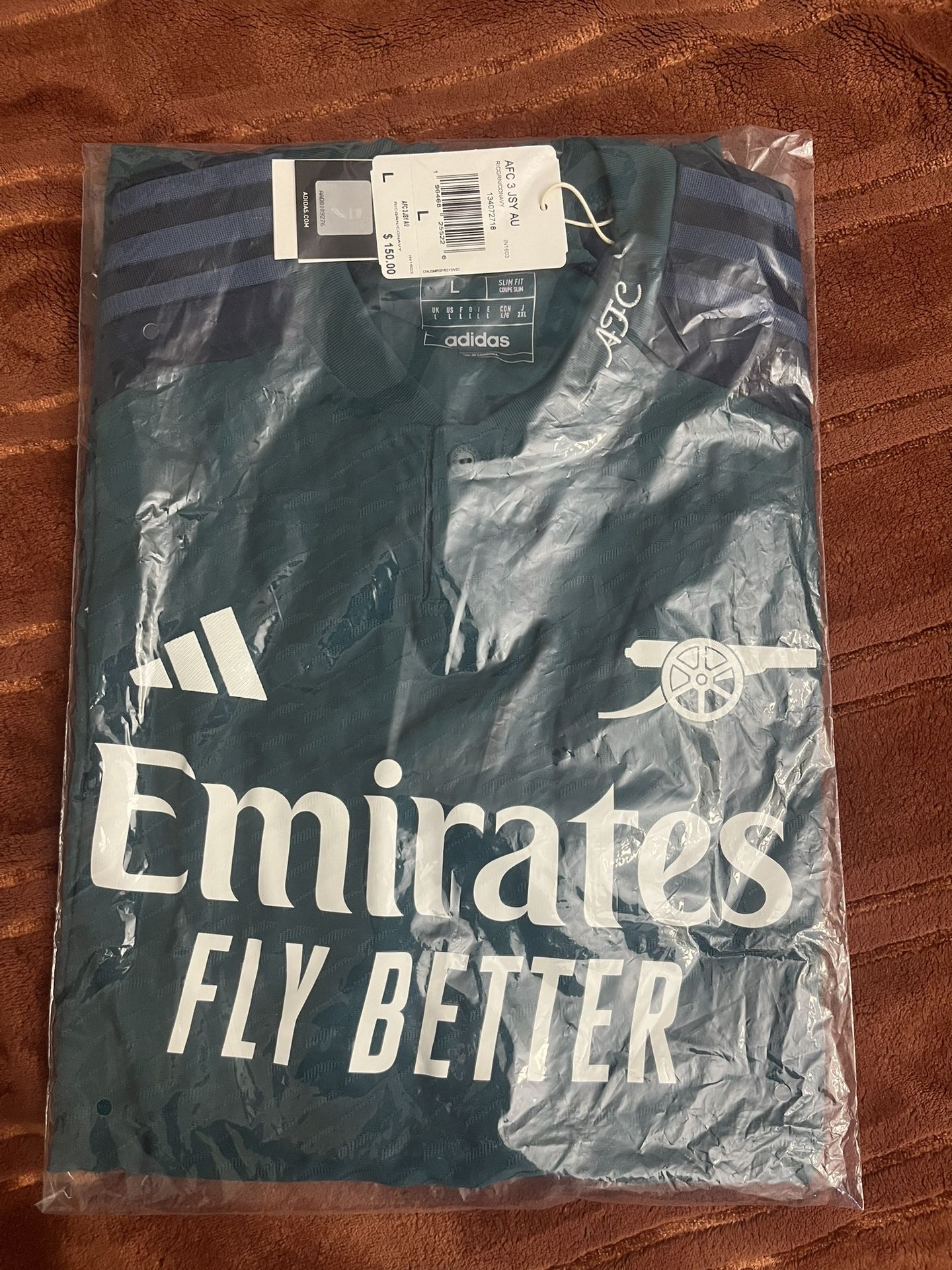 Arsenal 23/24 Third Adidas Authentic Football Soccer Jersey Size L Large IN1603