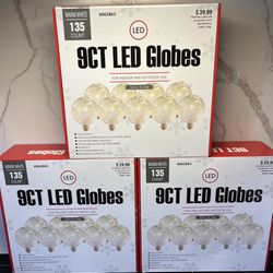 New 135 LED 4” Globe String lights warm white